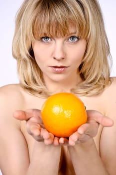 woman with orange