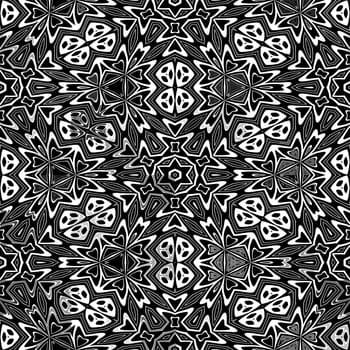 Black and white flower pattern