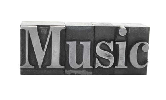 music in old metal type