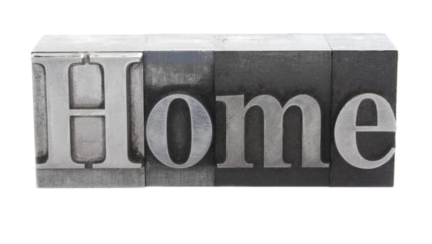 home in old metal type