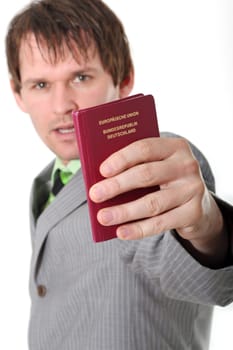 Man showing passport