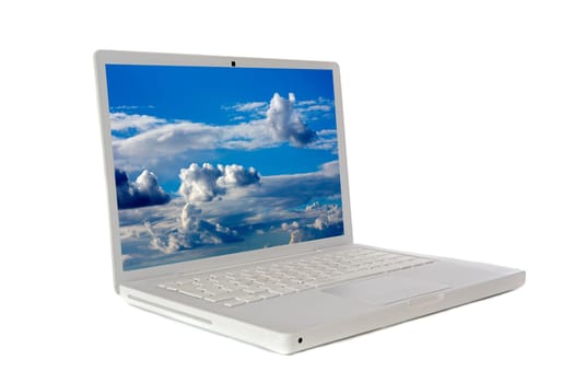 Laptop computer sideways