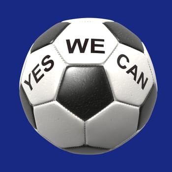 Football with the inscription YES WE CAN