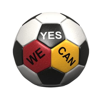 Football with slogan YES WE CAN