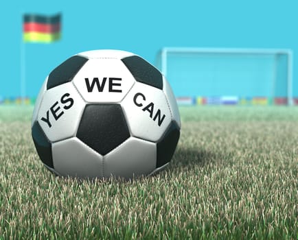 Football in front of goal