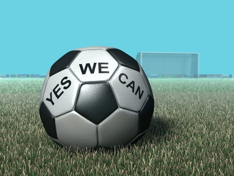Football in front of goal