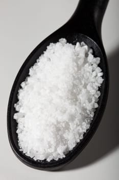 Sea salt on spoon