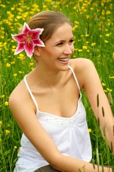 Woman with blossom