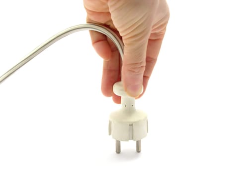 Hand with power plug