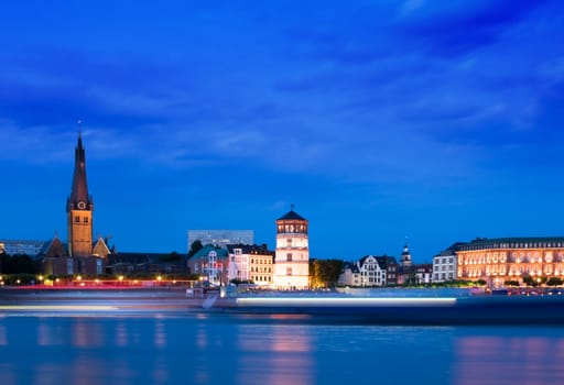 Dusseldorf skyline at the blue hour