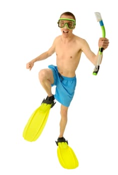 Beach vacationers ready to dive
