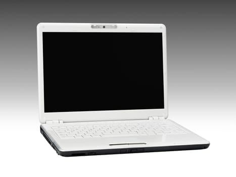 White Laptop on Grey