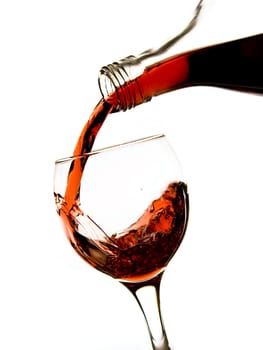 Pouring red wine