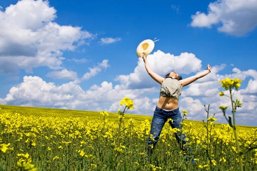 Girl enjoying spring
