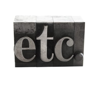 etc. in old metal type
