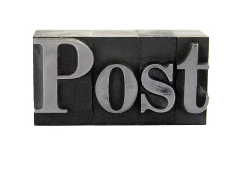 post in old metal type