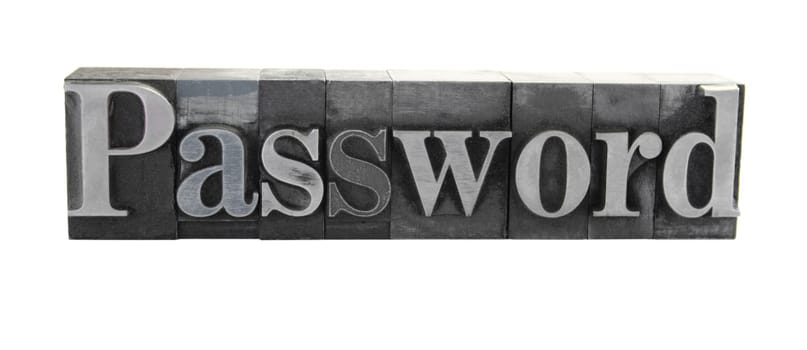 password in old metal type