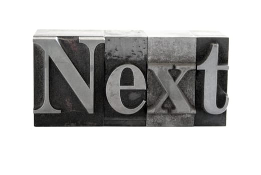 next in old metal type