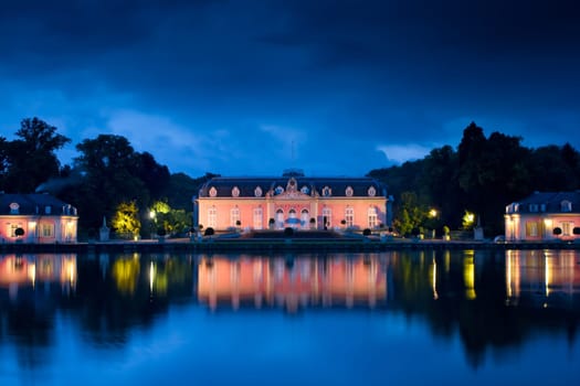 Schloss Benrath in Düsseldorf at the blue hour