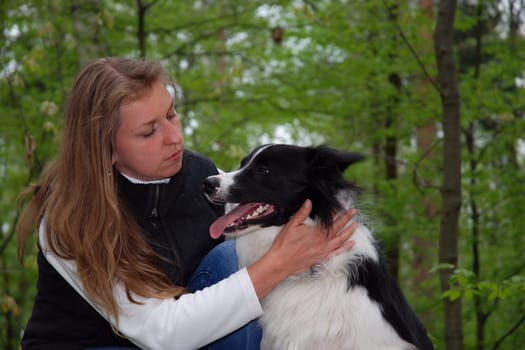 Woman with Border Collie