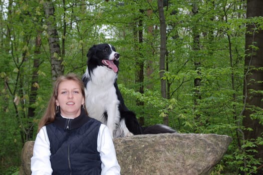 Woman with Border Collie