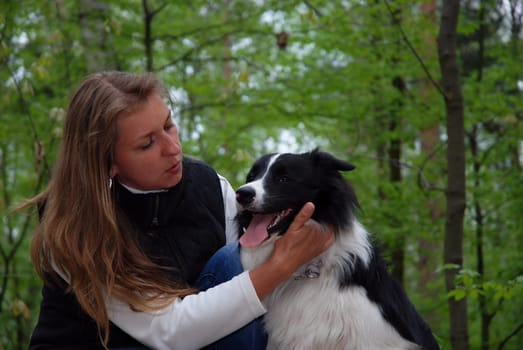 Woman with Border Collie