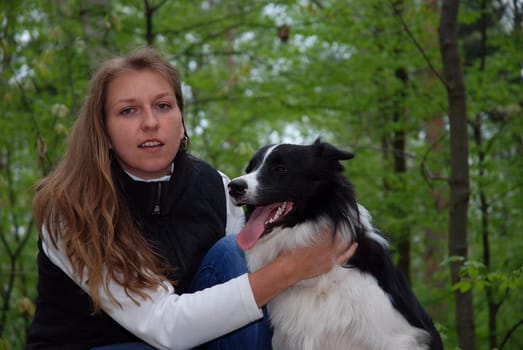 Woman with Border Collie