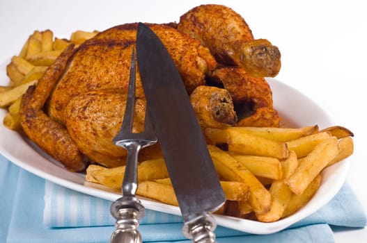 fried chicken with french fries