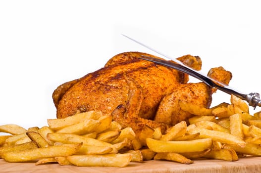fried chicken with french fries