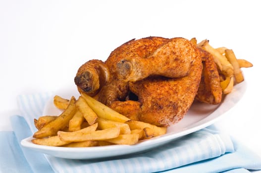 fried chicken with french fries