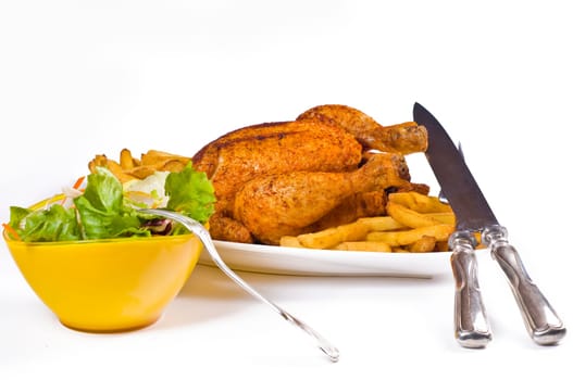 fried chicken with french fries