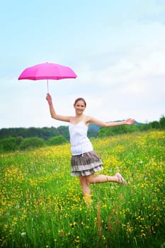 Woman with umbrella