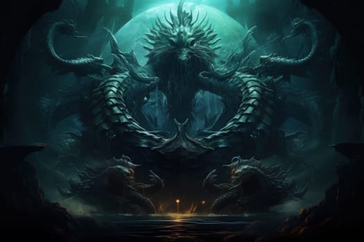 Immerse yourself in the depths of the fantastical with this captivating illustration by a professional visual artist.