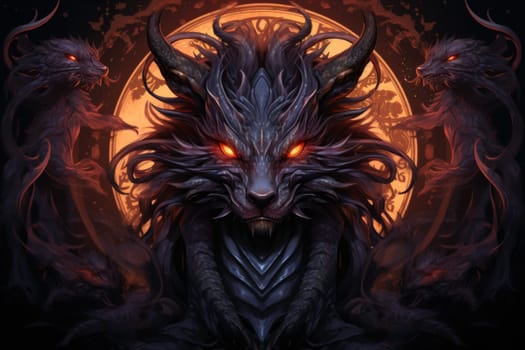 In the realm of fantasy, ferocious shadow dragons dominate the skies, their majestic forms wreathed in darkness.