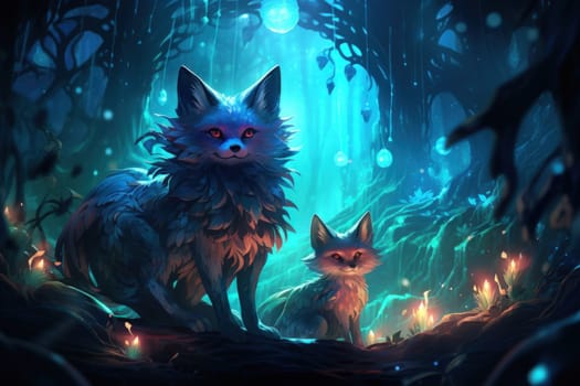 Enter the enchanting realm of the curious spirit foxes, mystical creatures that possess the ability to effortlessly traverse between the ethereal spirit world and the tangible physical realm.