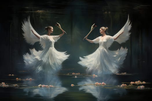 Step into a realm of enchantment and behold the mesmerizing beauty of elegant swan maidens.