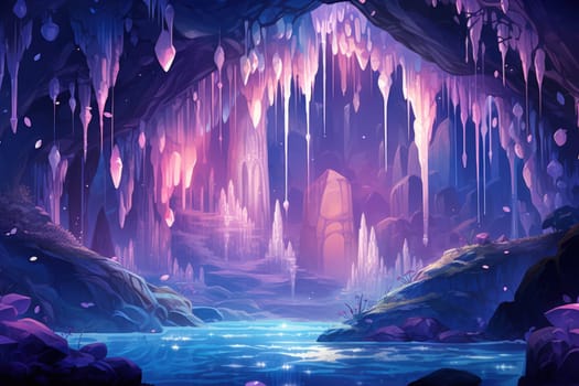 Enter a realm of enchantment where fantasy comes to life. Behold the mesmerizing sight of harmonious waterfalls adorned with radiant crystals.