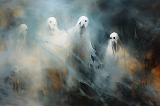 In the realm of fantasy, haunting ghostly apparitions are ethereal beings that exist between the world of the living and the realm of the dead.