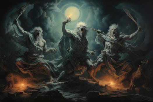 Venture into a mystical realm where fierce werewolves, under the enchanting light of the full moon, undergo their awe-inspiring transformation.