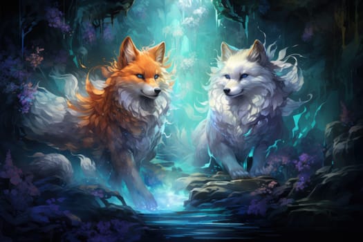 Enter the enchanting realm of the curious spirit foxes, mystical creatures that possess the ability to effortlessly traverse between the ethereal spirit world and the tangible physical realm.