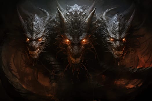 In the realm of fantasy, ferocious shadow dragons dominate the skies, their majestic forms wreathed in darkness.