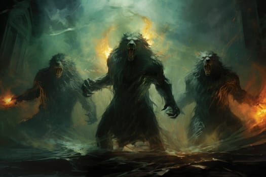 Venture into a mystical realm where fierce werewolves, under the enchanting light of the full moon, undergo their awe-inspiring transformation.