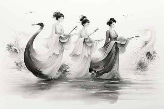 Step into a realm of enchantment and behold the mesmerizing beauty of elegant swan maidens.