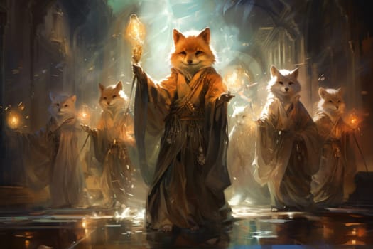 Enter the enchanting realm of the curious spirit foxes, mystical creatures that possess the ability to effortlessly traverse between the ethereal spirit world and the tangible physical realm.