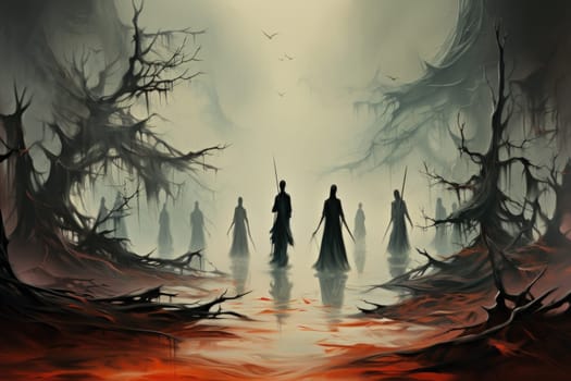 In the realm of fantasy, elusive mist walkers roam, their ethereal forms blending seamlessly with the swirling mists.