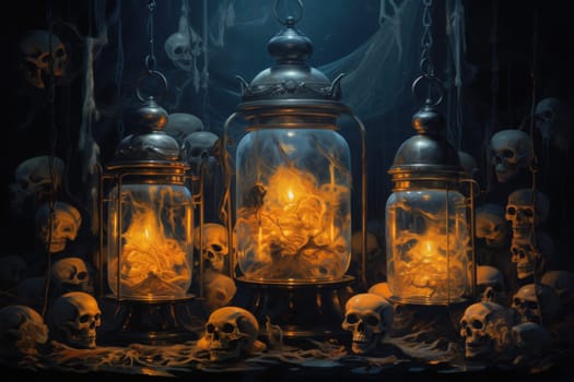 Step into a realm of ethereal beauty, where illuminated spirit lanterns serve as beacons of hope.