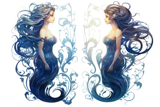 Imagine a mystical world where ethereal mermaids gracefully swim with flowing sapphire tails, enchanting all who gaze upon their mesmerizing beauty.