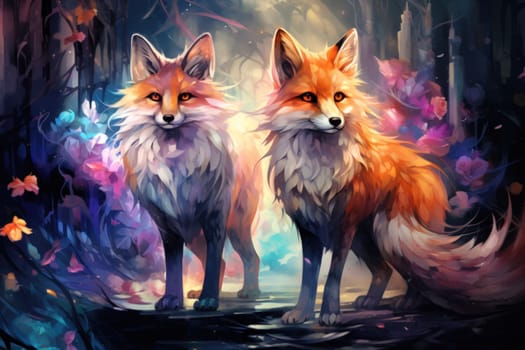 Enter the enchanting realm of the curious spirit foxes, mystical creatures that possess the ability to effortlessly traverse between the ethereal spirit world and the tangible physical realm.