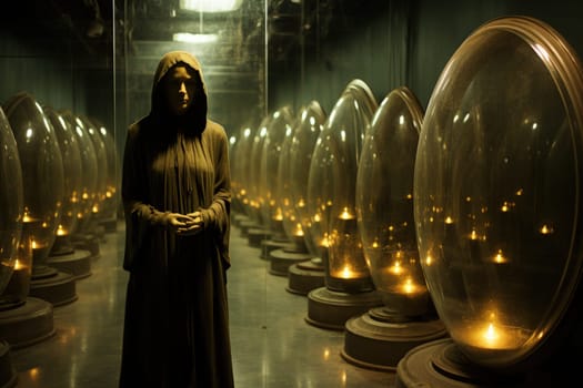 In the realm of fantasy, cursed mirror spirits are bound, their ethereal existence trapped within reflective surfaces.