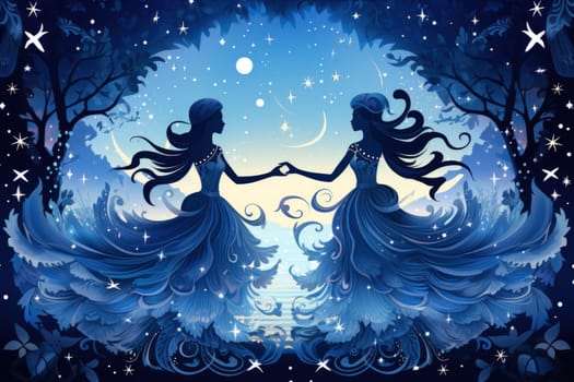 In the realm of fantasy, graceful moonlit dancers captivate with their ethereal movements, perfectly synchronized with the celestial rhythms.